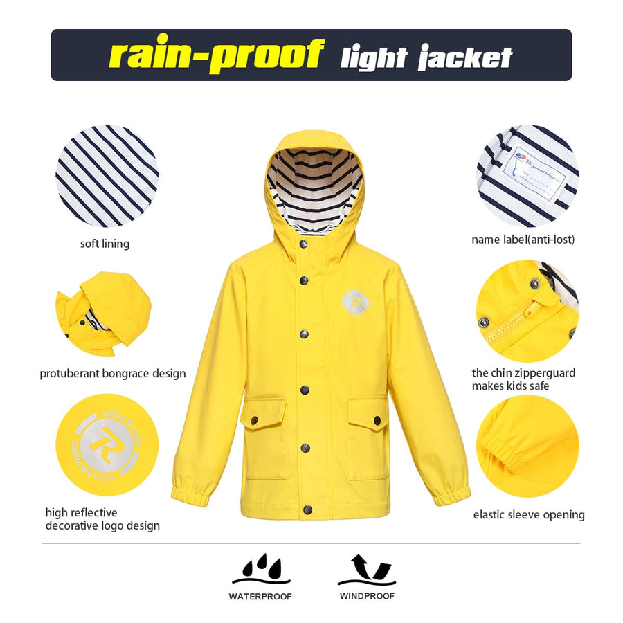 Boys' Waterproof Rubber Slicker Rain Jacket | Rokka&Rolla