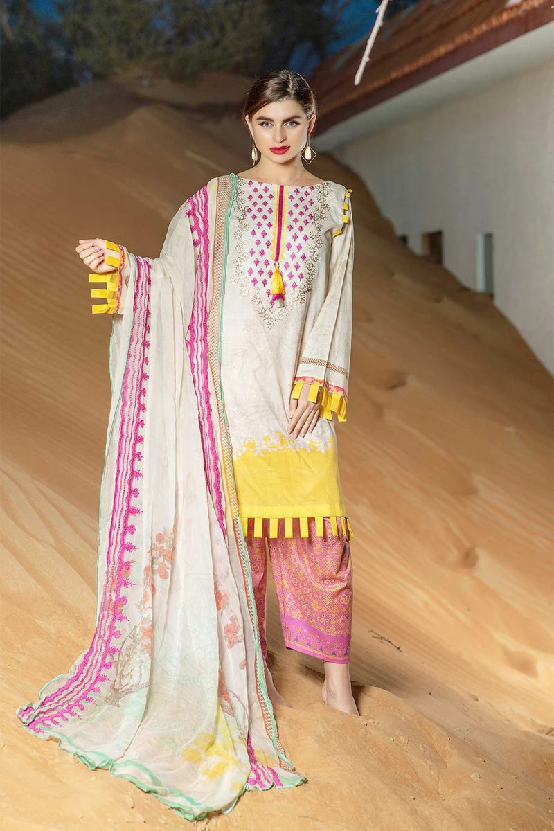 Charizma  CH-4066 Embroidered Three Piece Linen Collection