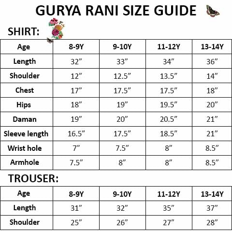 Size The4 Size Guide – Phulkari