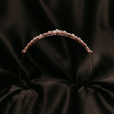 Delilah's Tiara - Rose Gold Pink Color Metal, Clear Crystal Faux Diamond - Bottom
