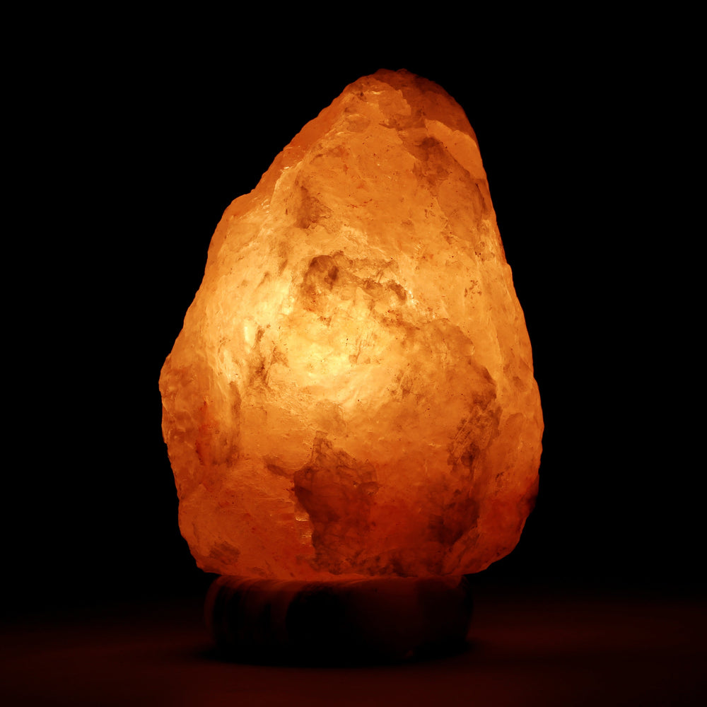 Himalayan Rock Salt Natural Crystal Lamp, 9.5 Inches Tall - Soft Calm ...