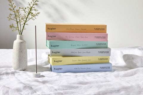 Huxter incense range with burning incense and vase