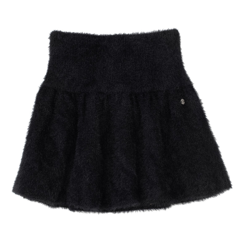 FLUFFY KNIT MINI SKIRT BLACK Ustabelle