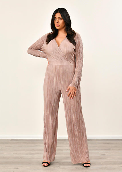 plus size pleated jumpsuit