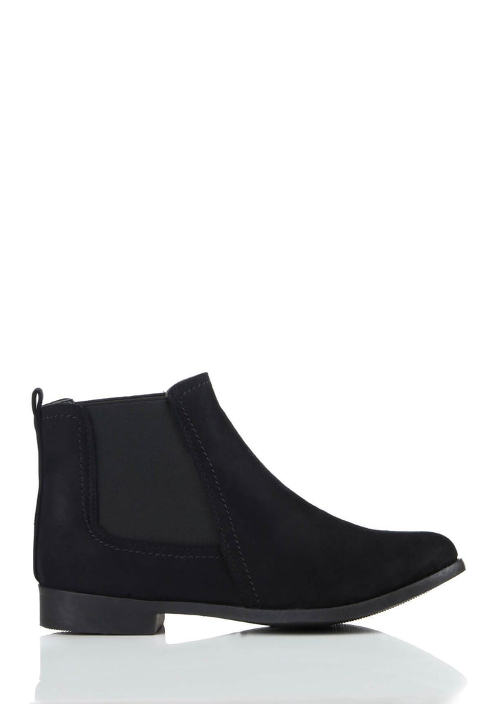 wide fit black suede boots