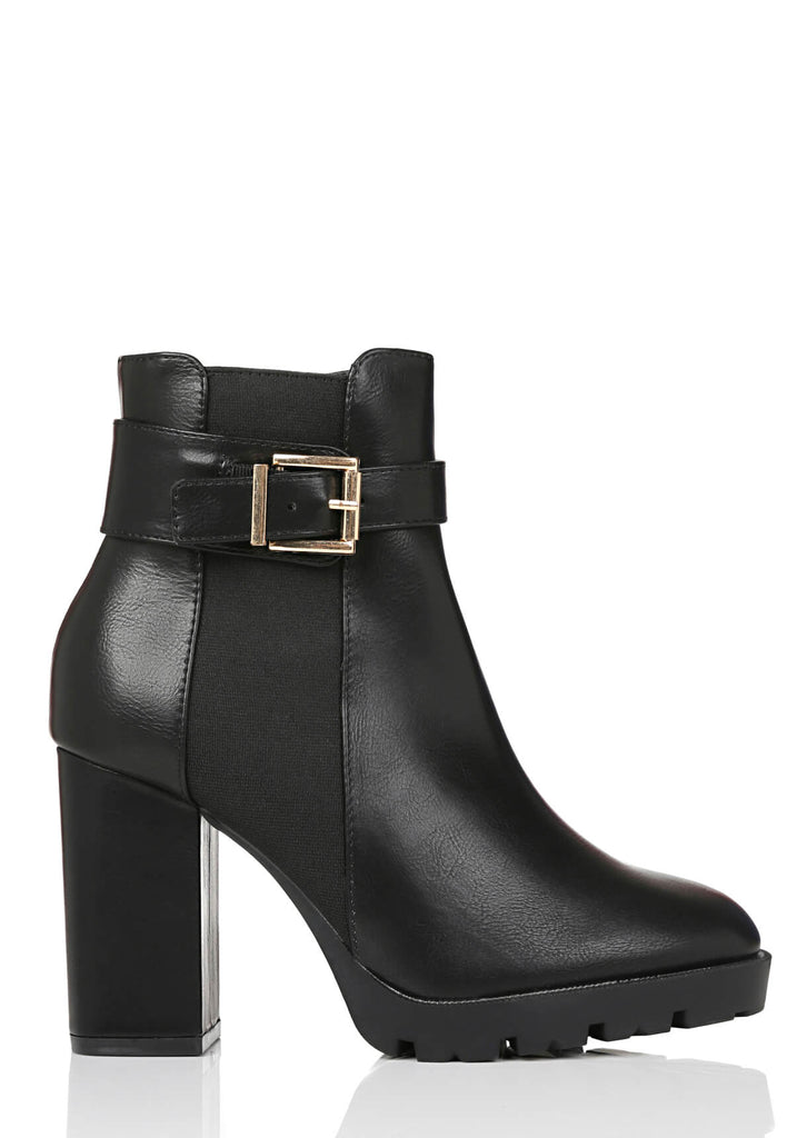 wide fit chunky heel boots