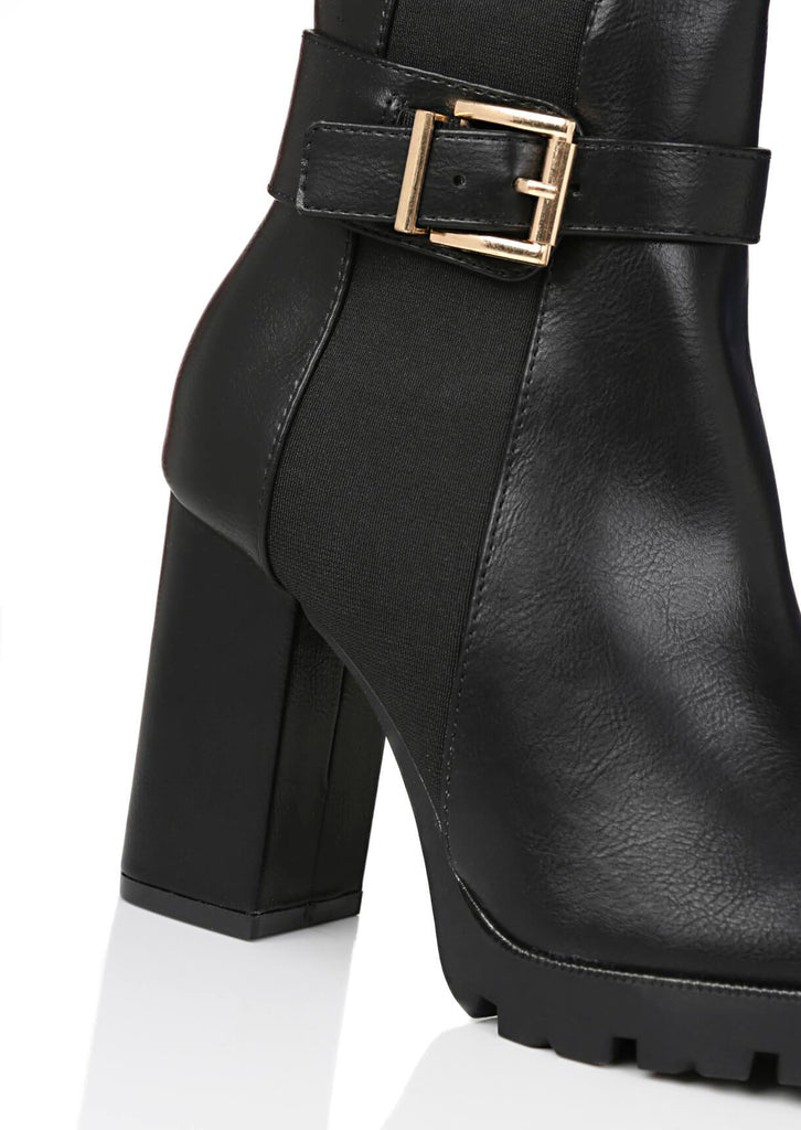 wide fit chunky ankle boots