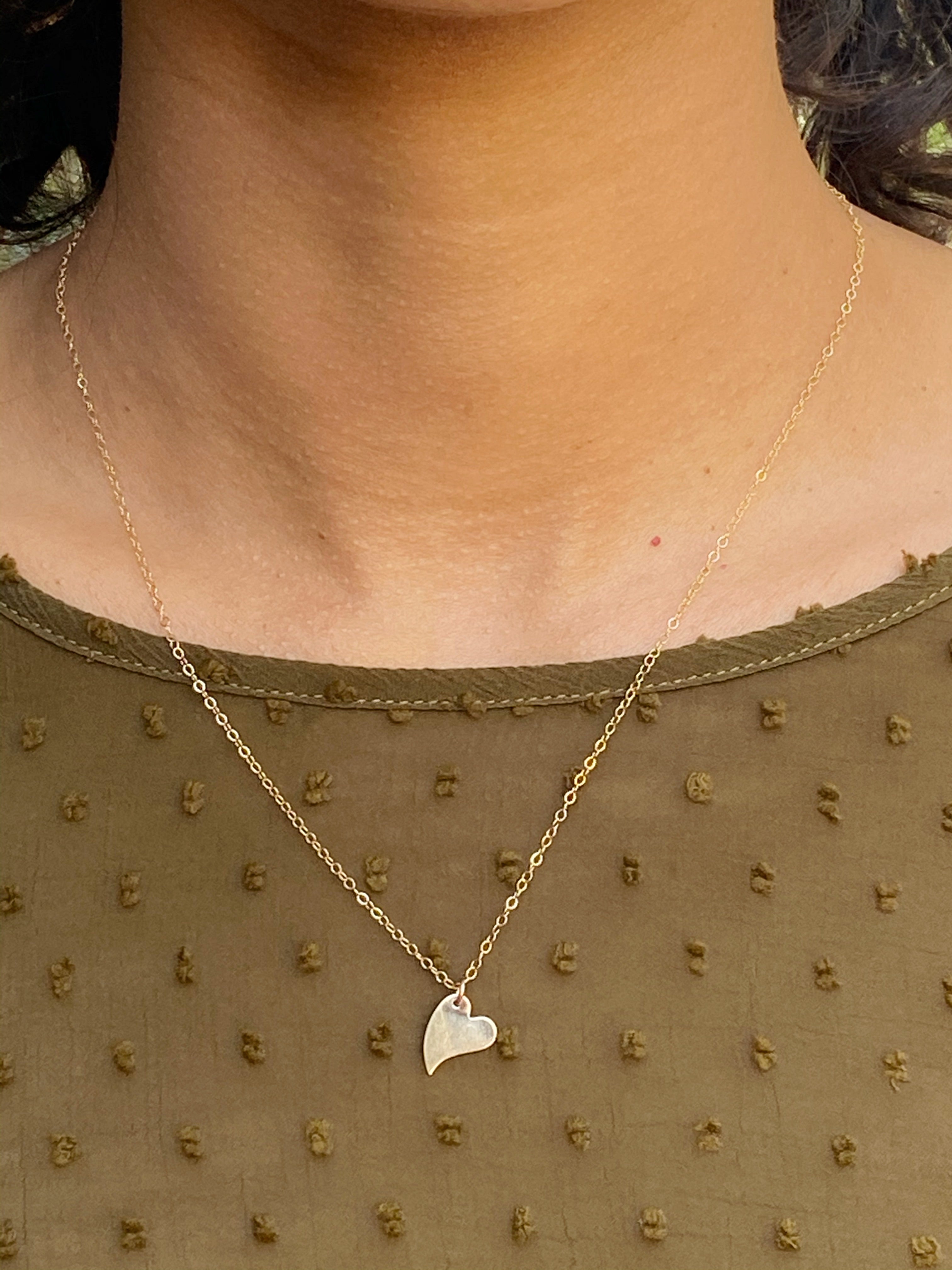 Heart Tag Necklace - 14kgf