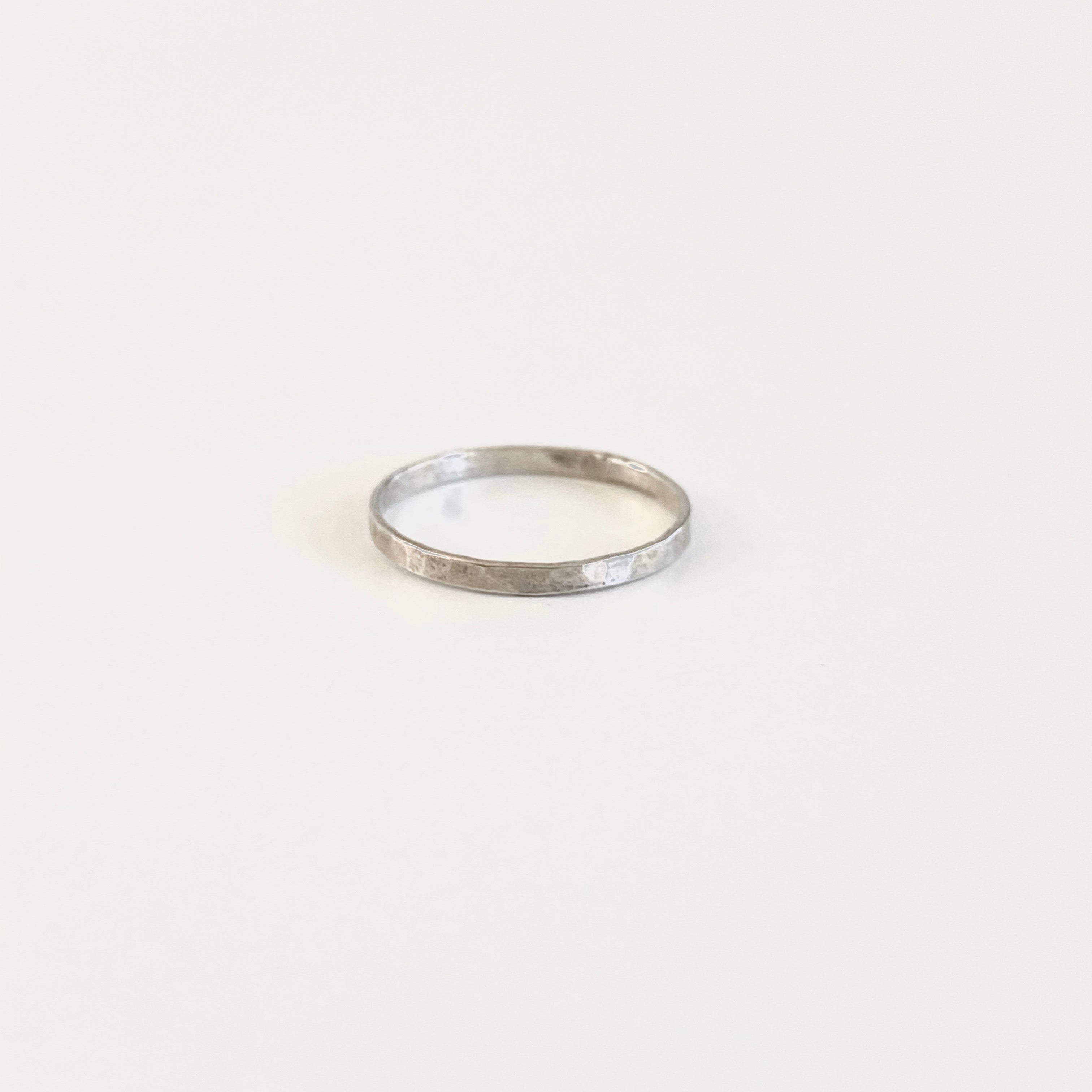 Medium Hammered Ring - Sterling Silver