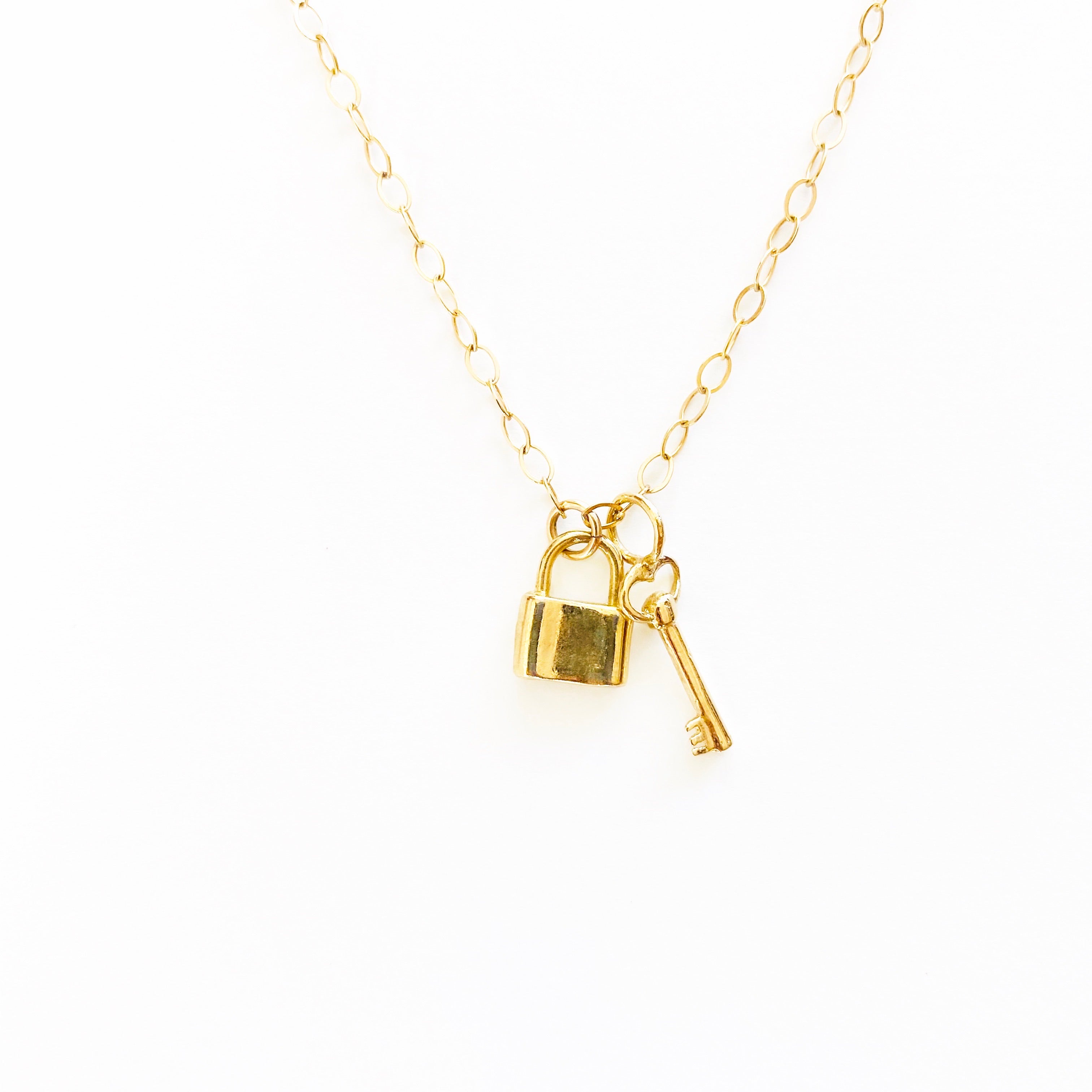 Lock & Key Necklace - 14kgf