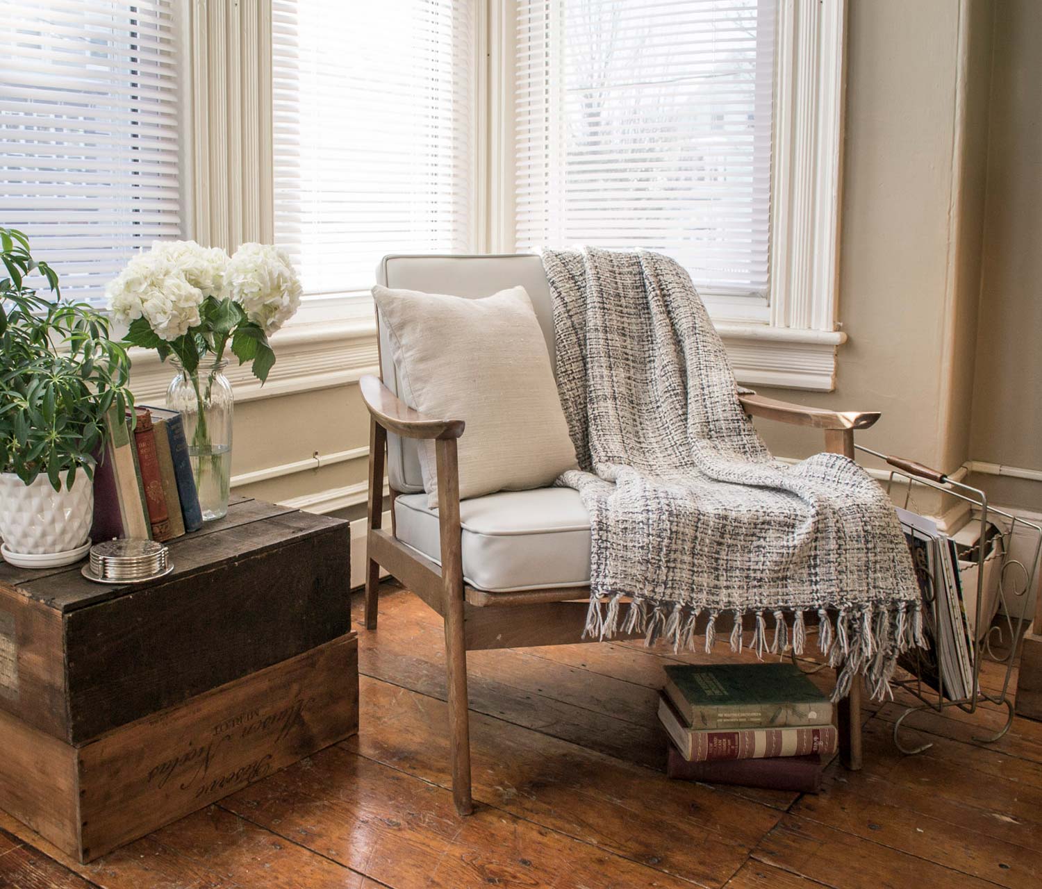 Wooden Engineer's Chair in Living Room