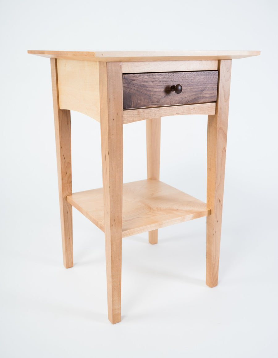 Maple Wood End Table Drawer Shaker Furniture Handmade Side