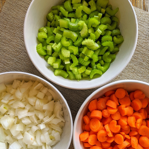 mirepoix mire poix vegetables for stock broth soup