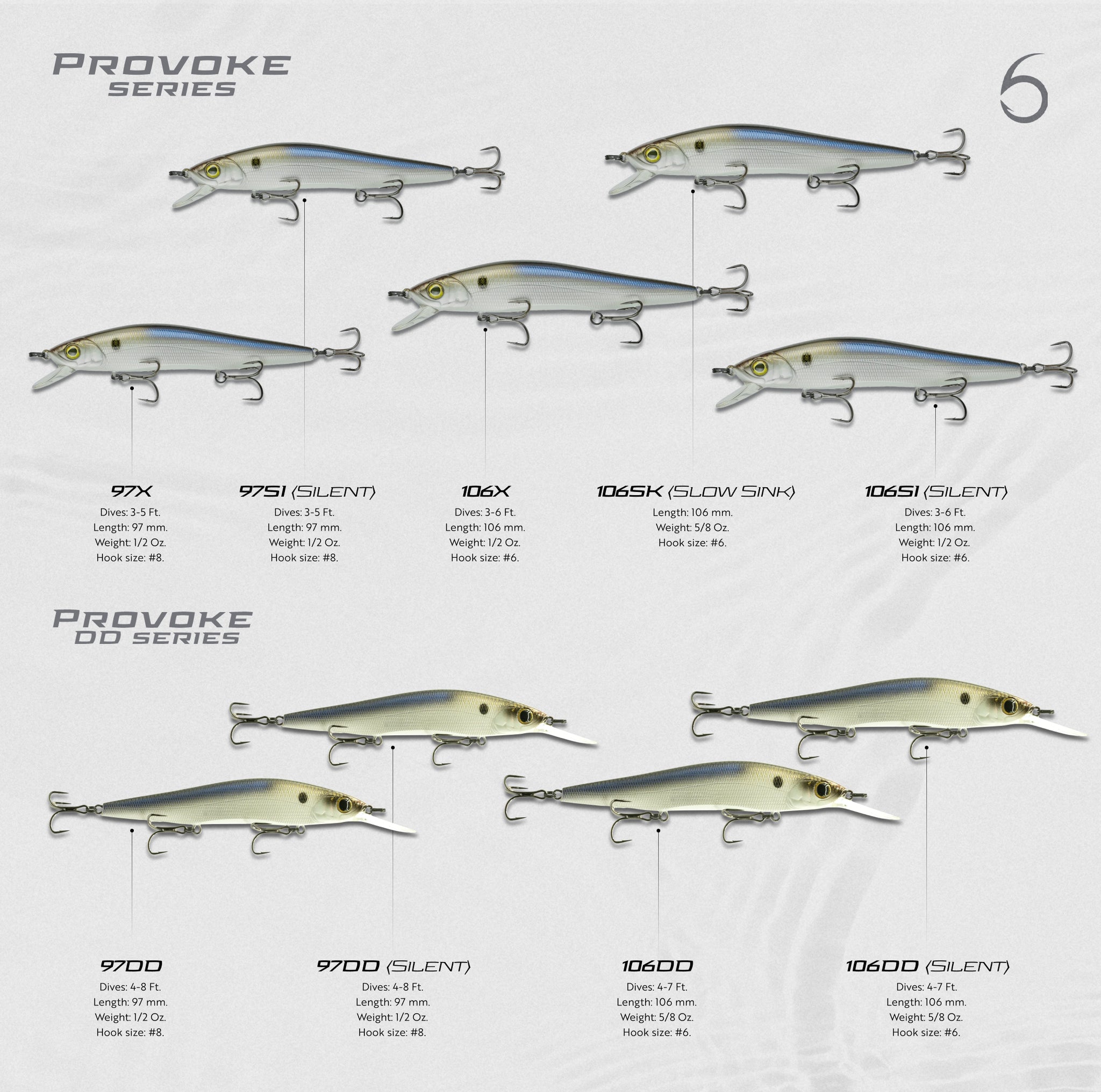 6th Sense Fishing - Provoke 106 Series Jerkbaits - 4K Bluegill