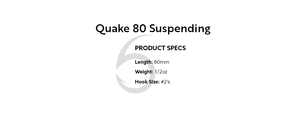 6th Sense Fishing - Lipless Crankbait - Quake 80 Suspending