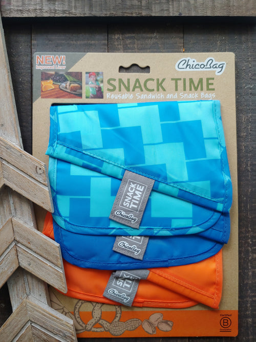 BLUE + ORANGE BLUE LADDER REUSABLE POLYESTER SNACK BAGS ll Chicco Bag