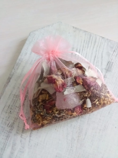 Car Incense + Herb Sachet ll Gemstone Bag