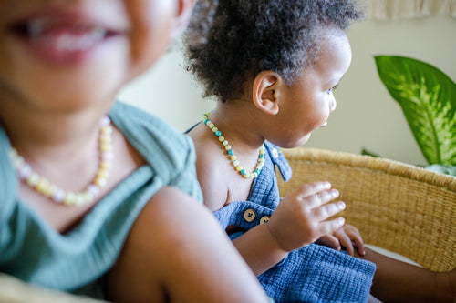 Turquoise + Raw Buttermilk Baltic Amber Teething Necklace ll General Pain ll Fatigue ll Drooling