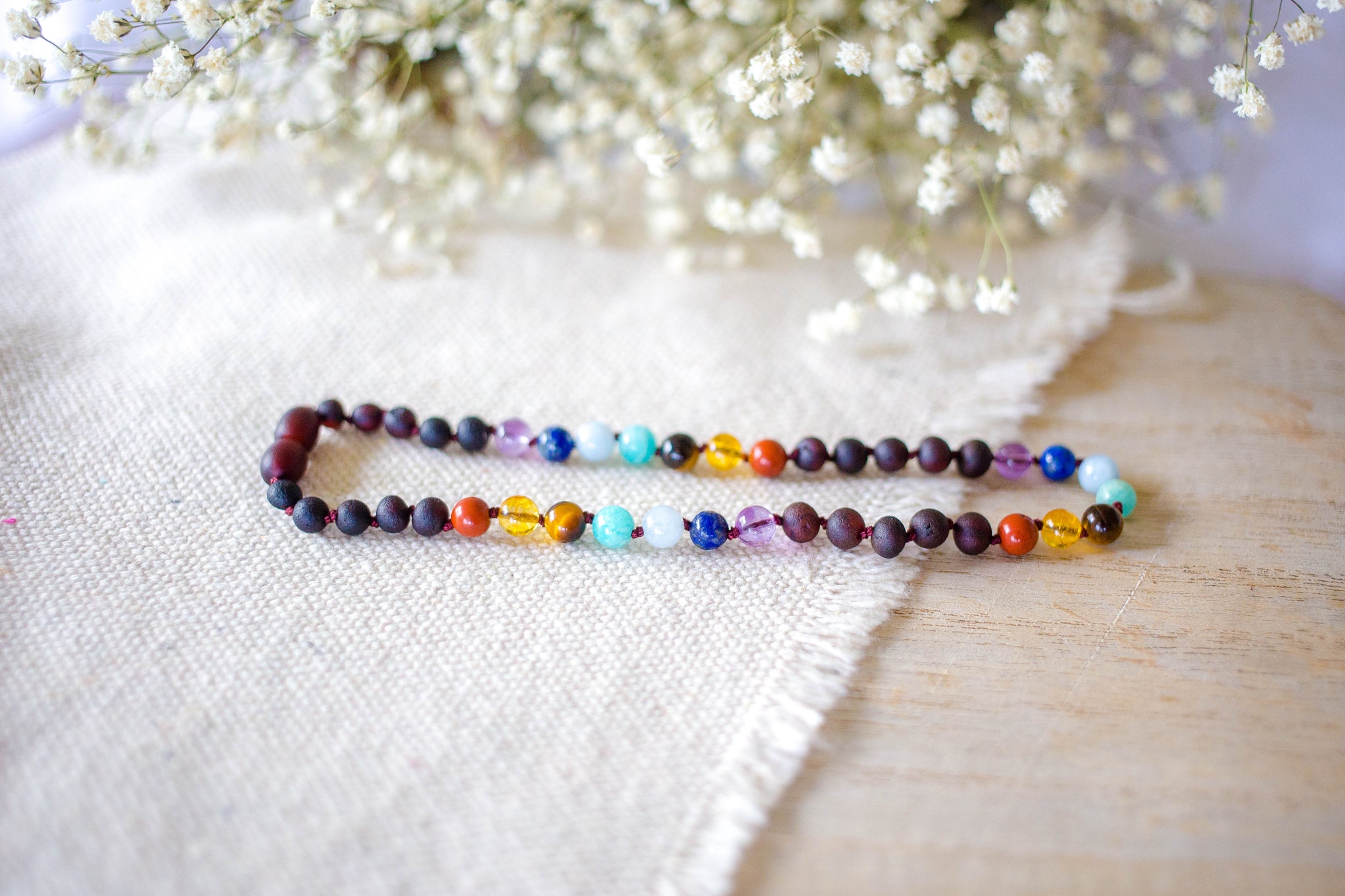 rainbow baltic amber necklace