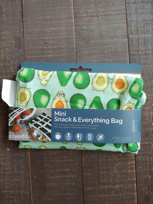 Avocado Snack Bags ll Travel Bags ll Storage Bags 2 Pack