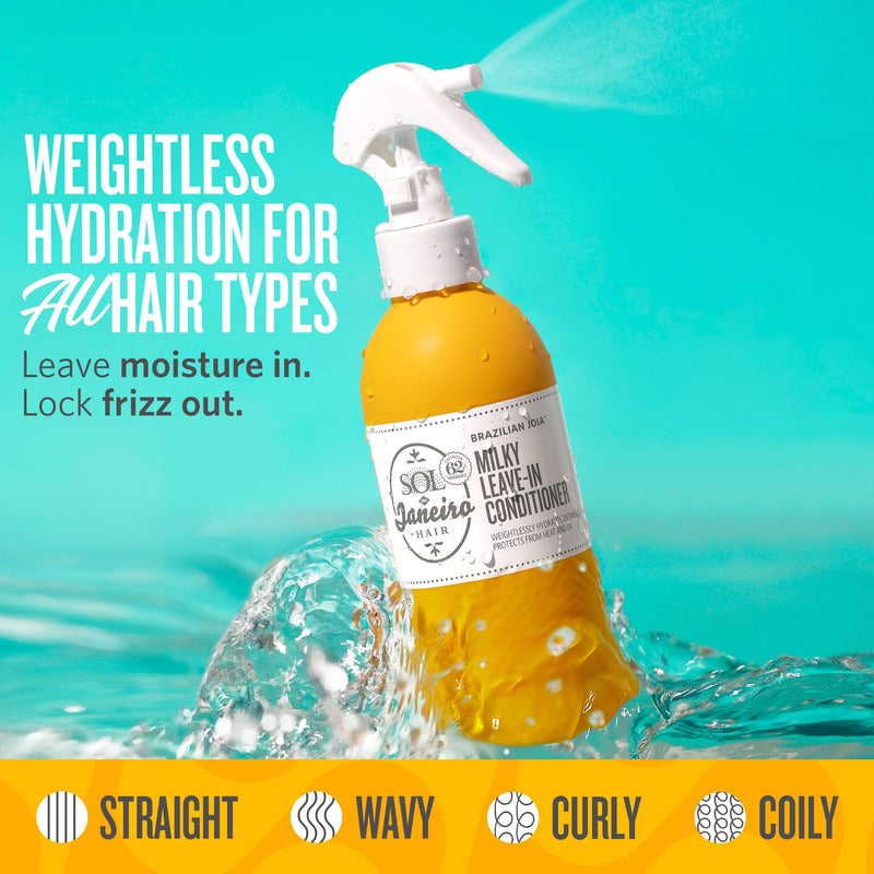 Weightless hydration for all hair types | Leave moisture in. Lock frizz out. | Straight Wavy Curly Coily