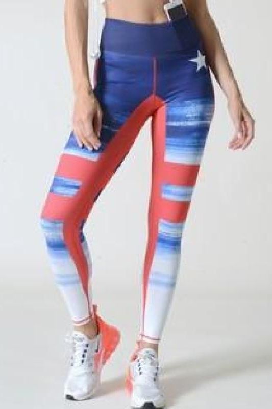 red blue leggings