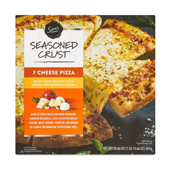 Sam's Choice Seasoned Crust 7 Cheese Pizza, Frozen,  Oz — EasyBins
