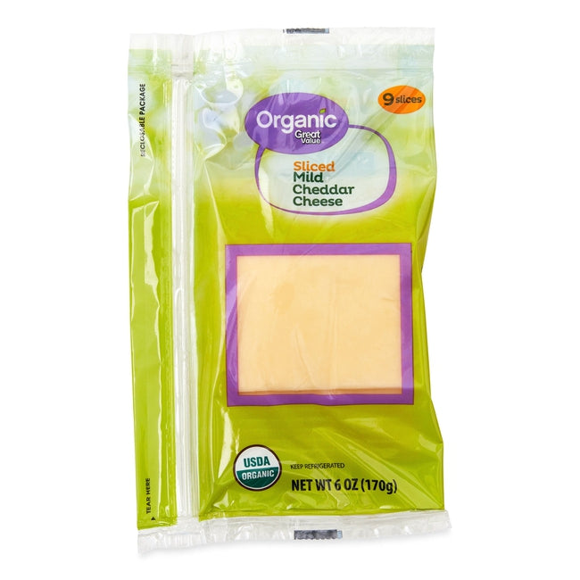 Great Value Gluten Free Organic Mild Sliced White Cheddar Cheese 6 Oz —  EasyBins