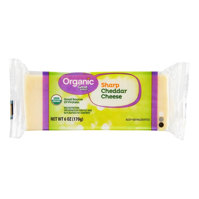 Great Value Organic Sharp Cheddar Cheese, 6 Oz — EasyBins