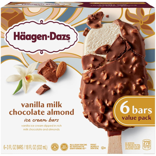 Häagen-Dazs Haagen Dazs Vanilla Milk Chocolate Almond Ice Cream Bars, —  EasyBins