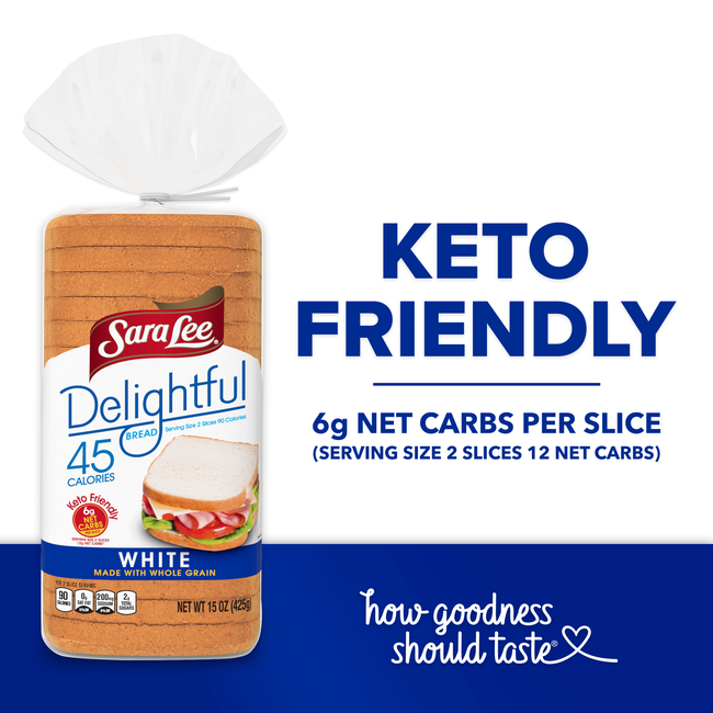 Sara Lee Delightful White Made With Whole Grain Bread Keto Friendly 15 —  EasyBins