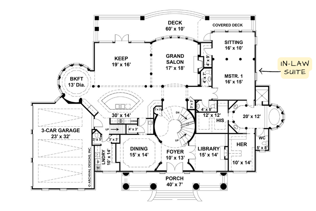 Vinius / Multi-generational House Plan / Archival Designs