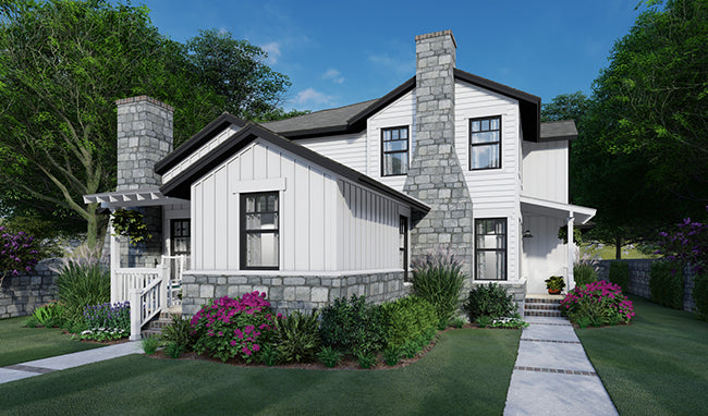 Twin Creek Cottage Duplex House Plan | Archival Designs