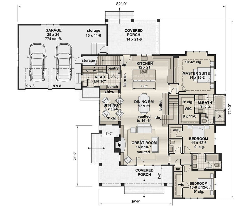 Acorn Farm House Plan Modern Farmhouse Plan Country