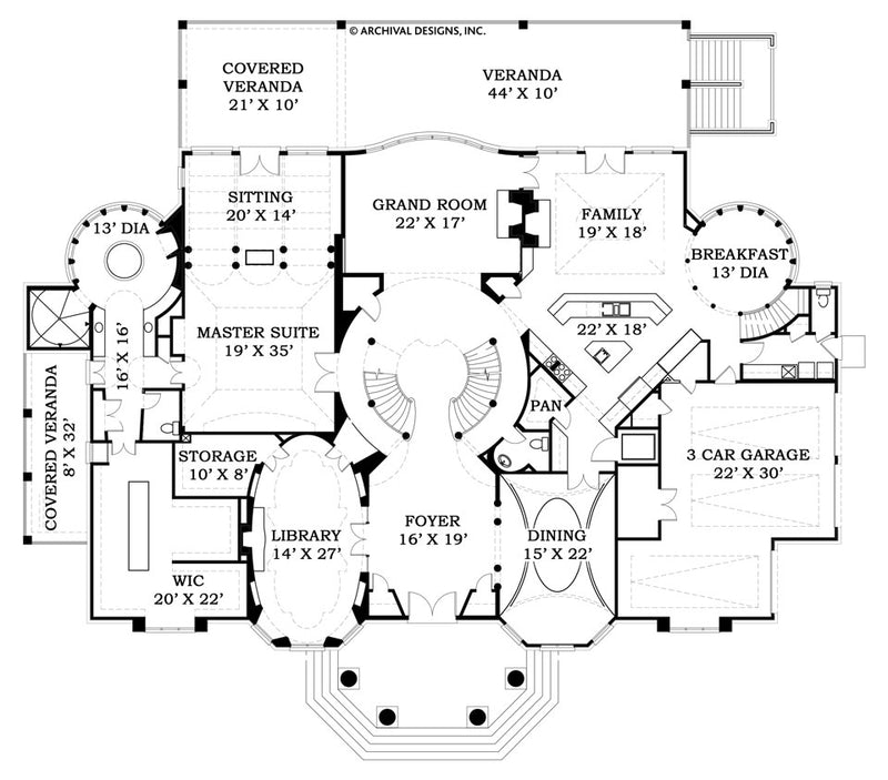 Ashburton Luxury Home Blueprints Mansion Floor Plans Archival Designs