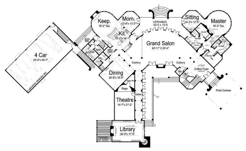 Chateau Novella Luxury House Plan Small Castle Plan Archival Designs