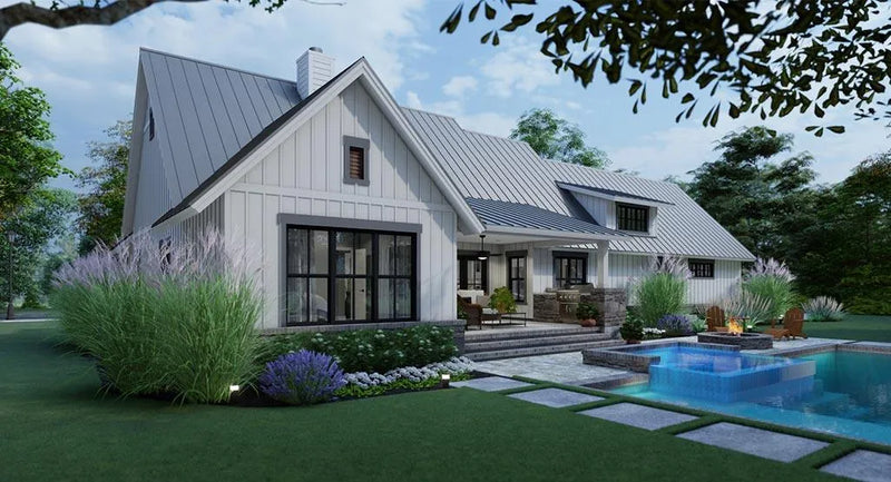 Cool Meadow Farm House Plan | Modern Farmhouse | Country House Plan