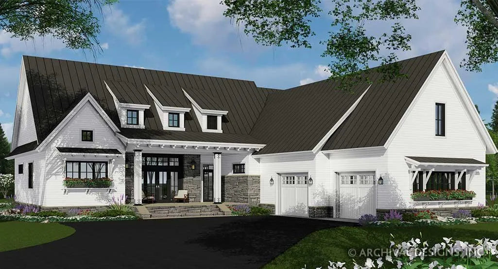 Meadowcove House Plan Modern Farmhouse One Story Floor Plan