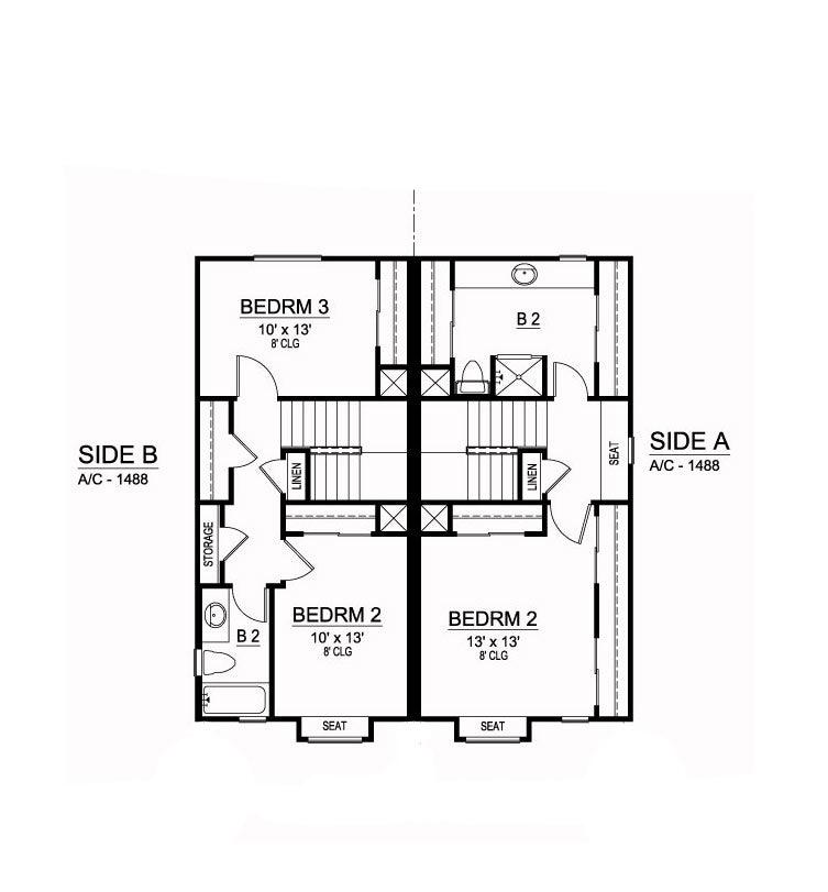 Sanborn Duplex  Luxury Floor Plans  Texas Floor Plans  