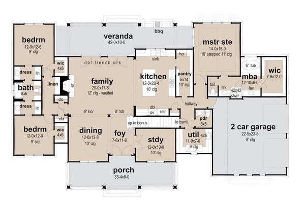 Stirling Bridge House Plan / Modern One-Story Farmhouse / Ranch Floor Plan