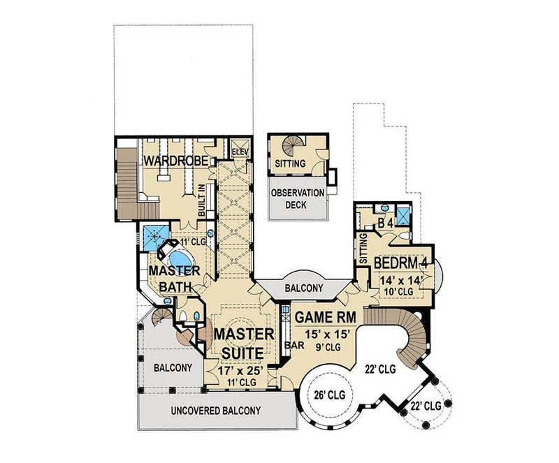 The Courtyard House Plan Luxury Home