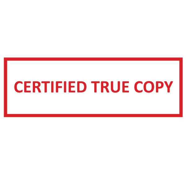 Box Certified True Copy Stamp