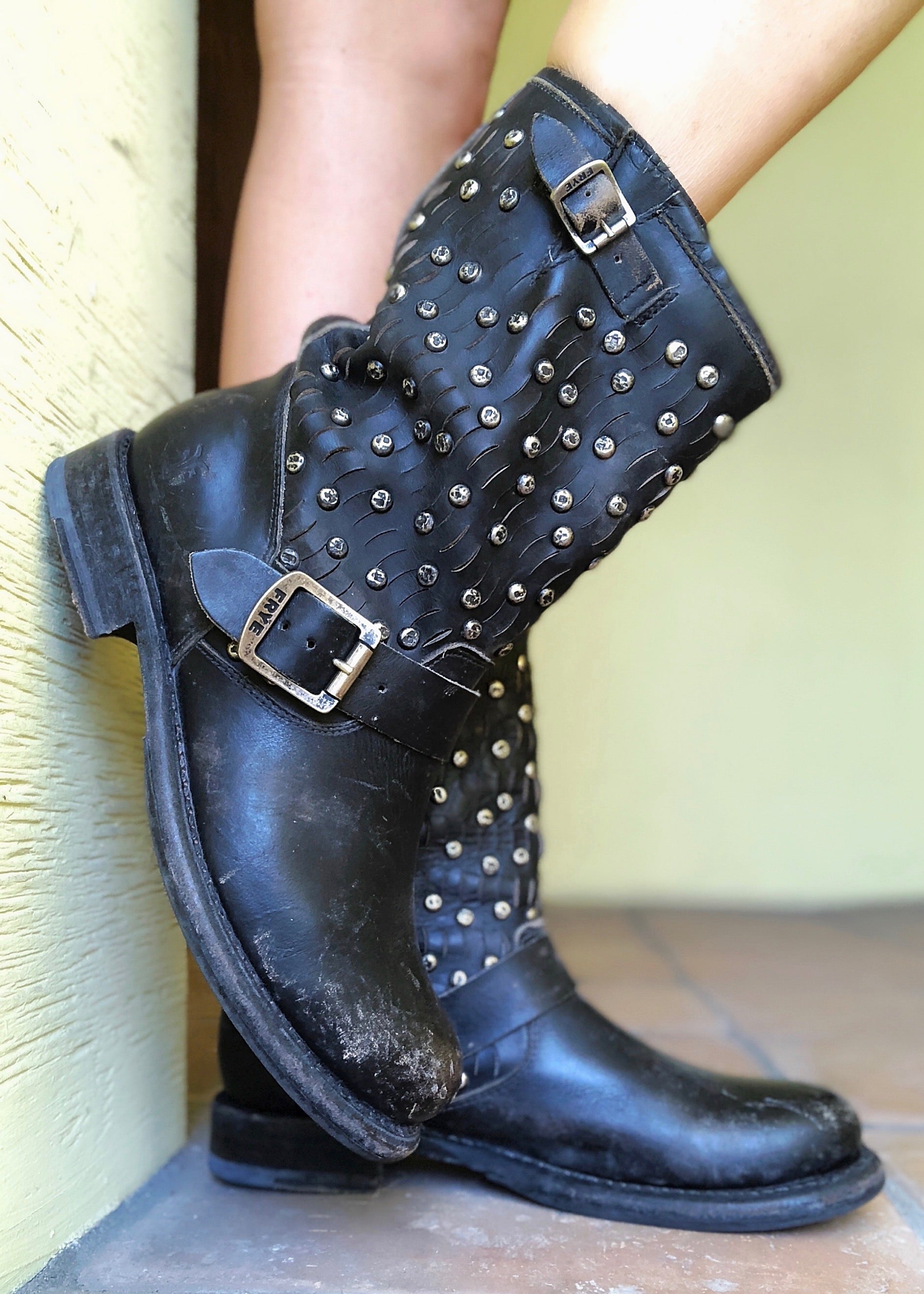 frye jenna studded boots