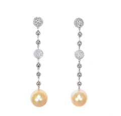 pearl and diamond drop earrings