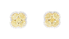 white gold yellow and white diamond earrings