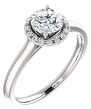 halo style diamond engagement ring 
