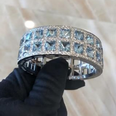 aquamarine and diamond cuff bracelet boca raton