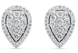 platinum diamond cluster earrings