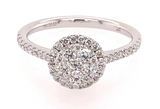 white gold diamond halo promise ring