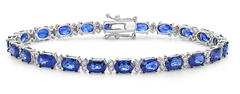 blue sapphire and diamond tennis bracelet 